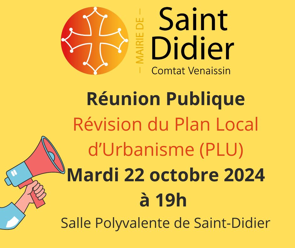 Réunion publique Plan Local d'Urbanisme (PLU) - 22 OCTOBRE 2024