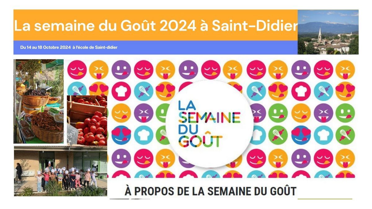 La semaine du Goût du 14 au 18 octobre 2024 à l'école de Saint-Didier