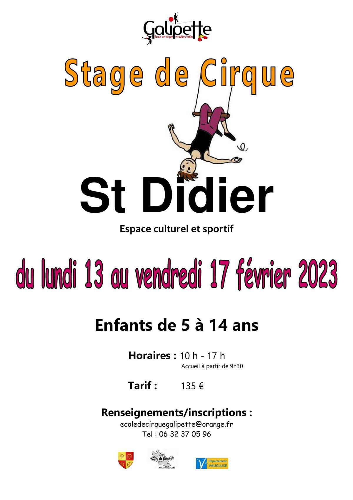 Stage de cirque Galipette - Saint-Didier 