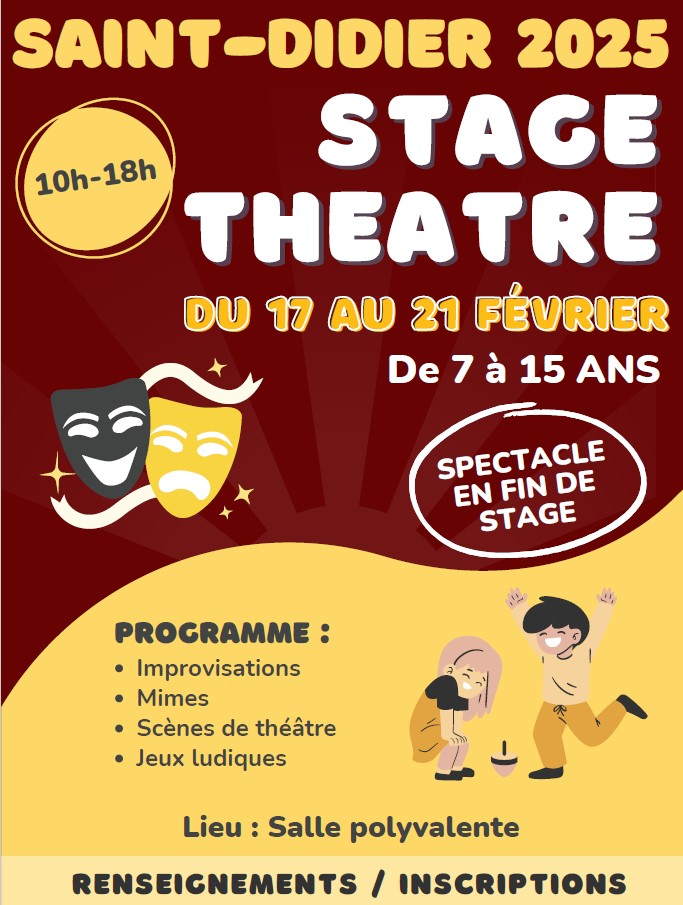Stage de théâtre - Vacances d'hiver 2024 - ANNULÉ