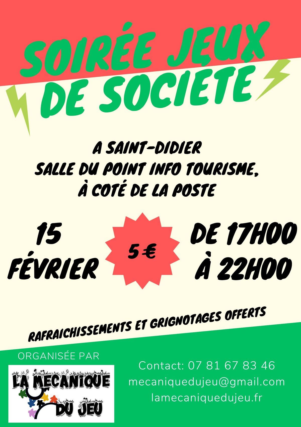 Soirée Jeux de Société 15 février 2025 